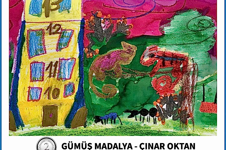 ÇINAR OKTAN - GÜMÜŞ MADALYA 2021 Bakı Mizyal Sanat 33. Çocuk Resimleri Yarışması